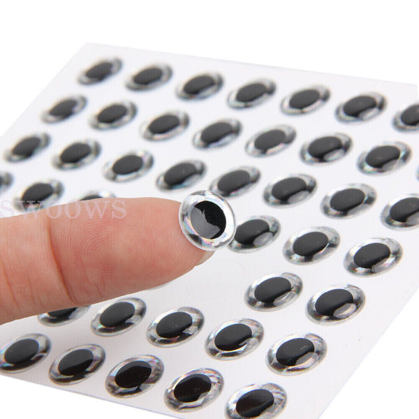 100pcs Holographic Fishing Lure Eyes 3D Fish Eyes Artificial Fish Eyes DIY Eyes