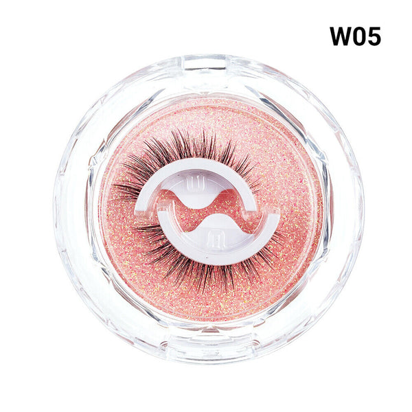 2PCS Eyelashes Self-Adhesive Natural Multiple Reversible Glue Free Reusable Box