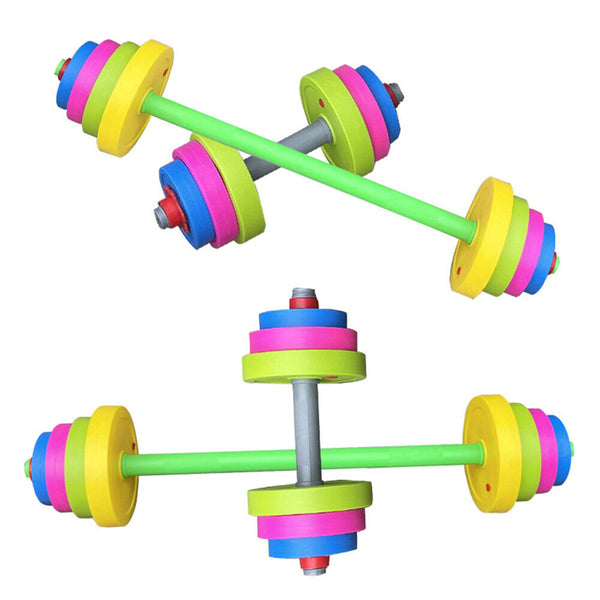 AU Kids Adjustable Barbell Toy Set Durable Exercise Dumbells Toys-LongShort