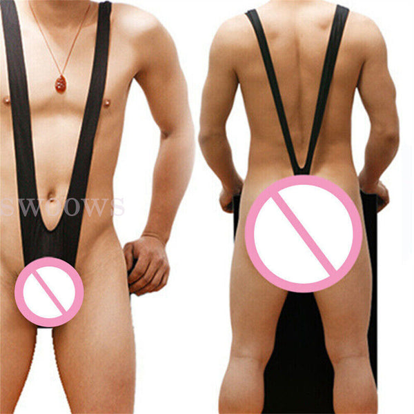 Sexy Men Borat Mankini Sling Underwear Sling Shot Thong Bodysuit Swimsuit