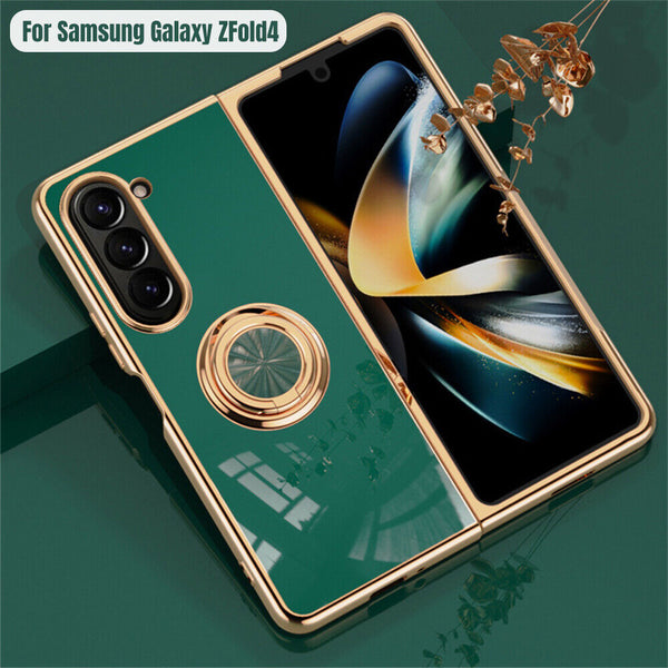 Shockproof Case Luxury Plating Ring Cover For Samsung Galaxy Z Fold 5 4 5G