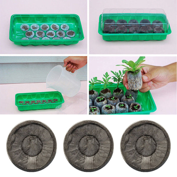 1-100pcs 3cm*1cm Peat Pellets Seedling Soil Block Starting Plugs Seed Starter AU