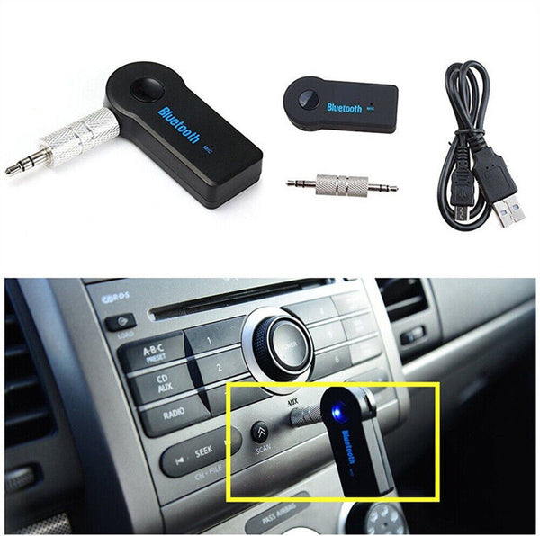 1/2PCS Wireless Bluetooth 3.5mm AUX Audio Stereo Home Car Receiver Adapter & M