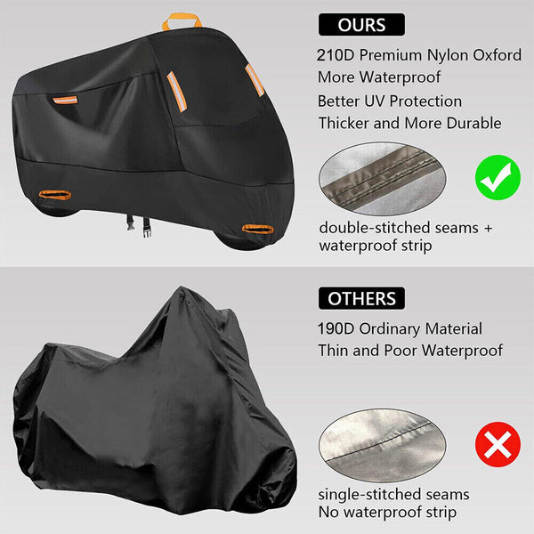 XXL Waterproof Motorcycle Motorbike Cover Outdoor Rain Dust Protector