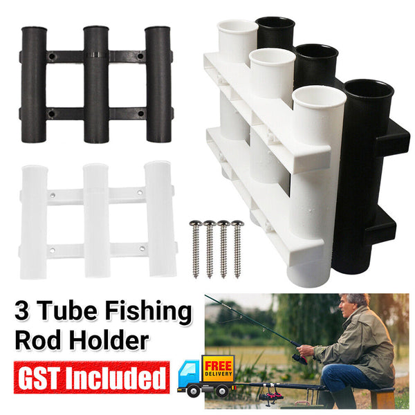 Fishing Rack 3 Tube Rod Holder Rack  Bracket Socket Boat Kayak Plastic Holder AU