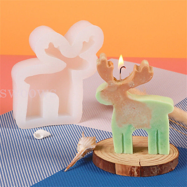 Silicone Mould 3D Art Wax Mold Christmas Candle Mold Snowman Tree Making Mold