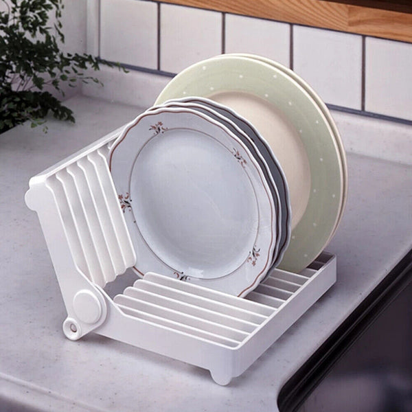 Folding Dish Plate Drying Rack Holder Drainer Kitchen Storage Organizer Stand AU