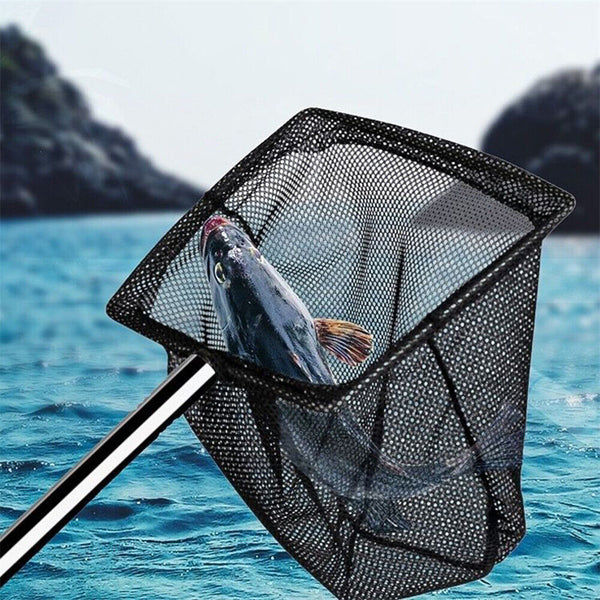 Telescopic Fishing Net Mesh Landing Net Fish Prawn Catch Foldable Pole Handle AU