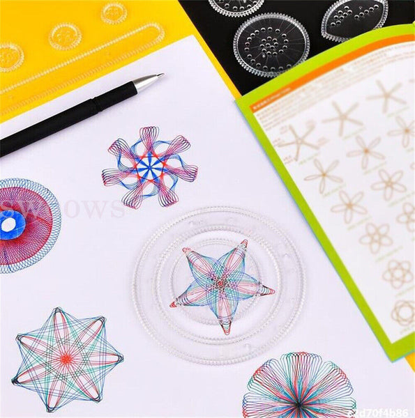 28Pcs Spirograph Geometric Ruler Drafting Tools Stationery Drawing Toys Set