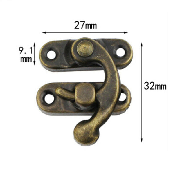 5/10pcs Antique Metal Catch Curved Buckle Horn Lock Clasp Hook Jewelry Box Pad