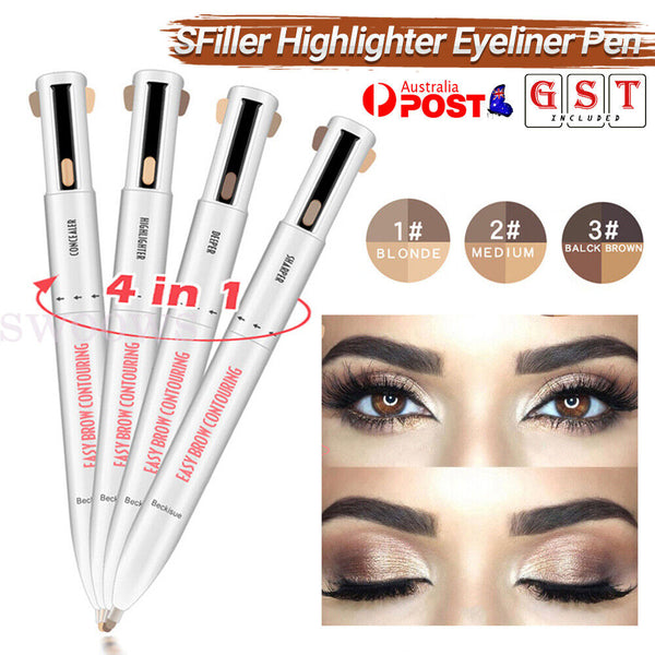 4 in 1 Brow Contour Pen Defining & Highlighting Makeup Beauty Tool Pencil