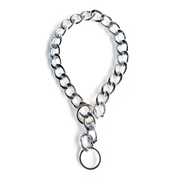 Dog Chain Collar Heavy Duty Choker Double Pet Slip Check Twist Link Chrome