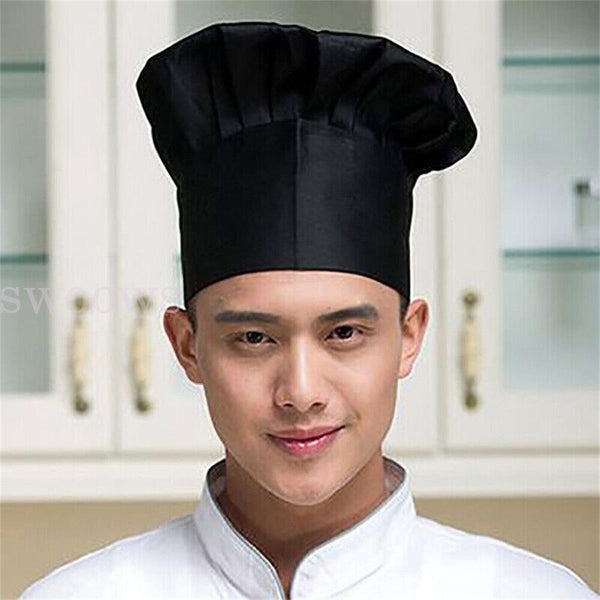 Chef Hat Baker Kitchen Cook Restaurants Catering Cap Men Women Black Red AU