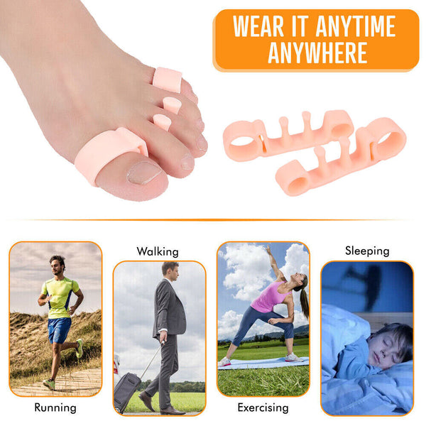 upto 3 Pairs Bunion Corrector Toe Separators Silicone Gel Straighteners Spacers