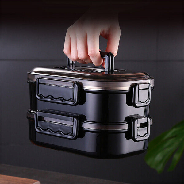 Doule-Layer Stainless Bento Box Leak-Proof Thermal Insulation Portable Lunchbox