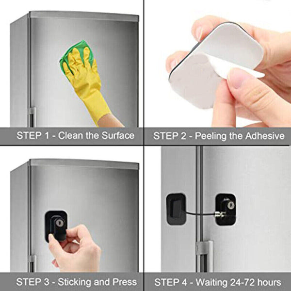 Refrigerator Lock Fridge Cabinet Child Safety Window Door Drawer Latches w/ Keys