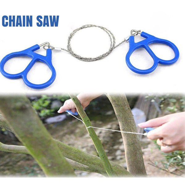 1/2x Outdoor Stainless Steel Chain Wire Saw Emergency Camping Hiking Survival