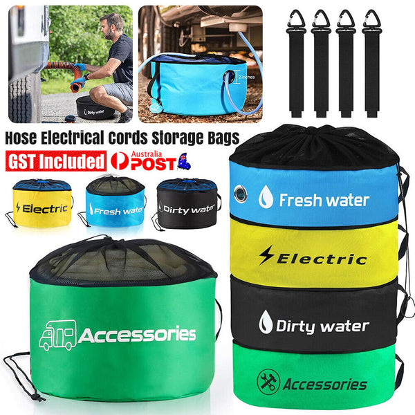 1/2 x Hose Bag Caravan Camping Cable Organizer Electrical Cords Storage Bags