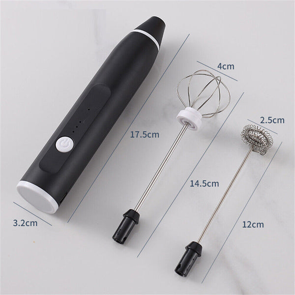 USB Rechargeable Electric Egg Beater Milk Coffee Frother Drink Foamer Mixer Tool