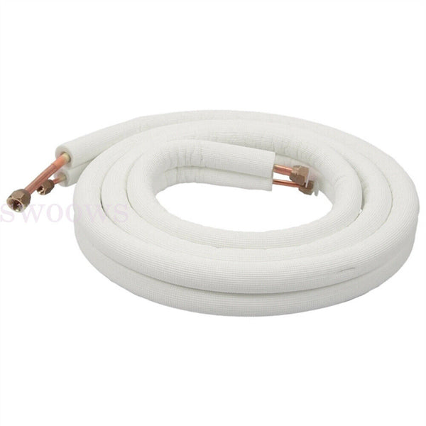 1/4'' 3/8'' Insulated Pipe Air Conditioner Fitting Twin Pair Coil Tube 3M 5M AU
