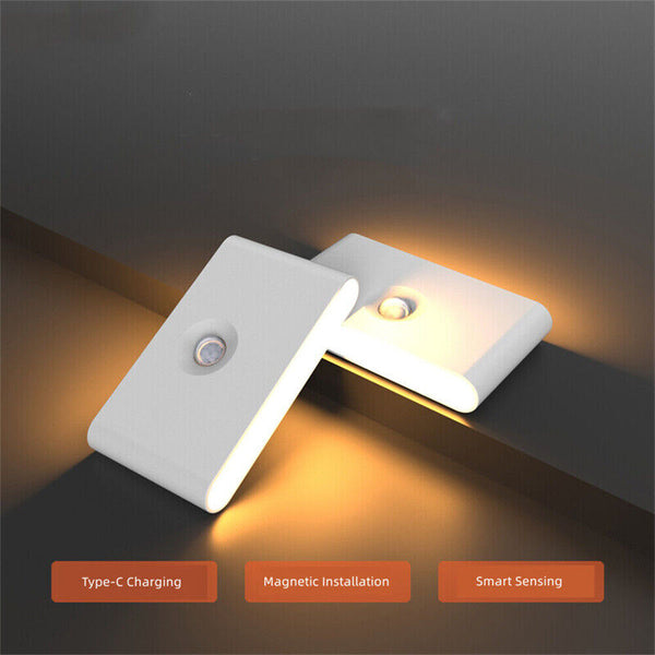 Smart LED Night Light Motion Sensor Closet Cabinet Bedside Lamp USB Rechargeable