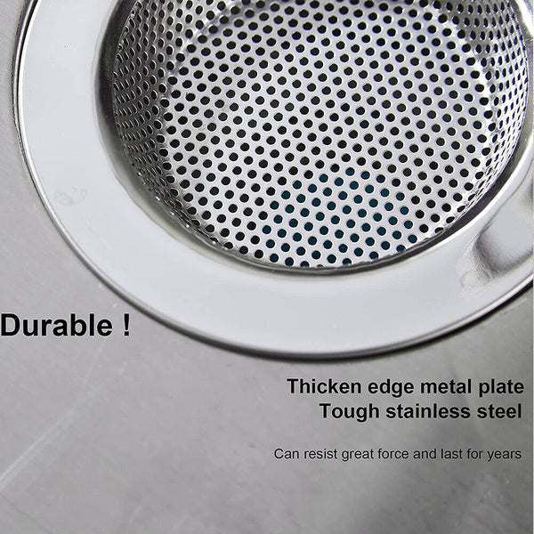 4/8x Stainless Steel Kitchen Sink Mesh Strainer Waste Plug Filter Drain Stopper