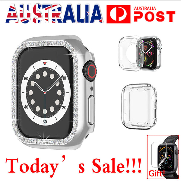 Glass Screen Protector Case Cover For Apple Watch Series 8 7 6 5 4 SE 44/41/45mm