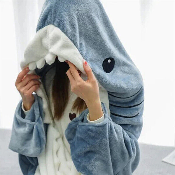 Shark Sleeping Bag S-XXL for Shark Blanket Super Soft Cozy Flannel Hoodie