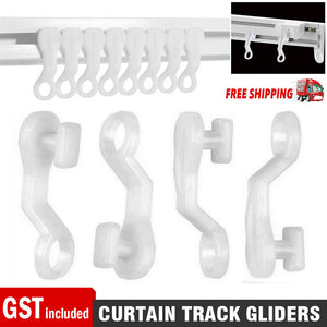 UP 200PCS Curtain Track Gliders Extendable Universal Slider Runners Rail Hooks