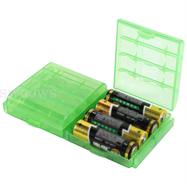 4x Plastic AA AAA Battery Box Storage Case Cover Batteries Holder Organizer