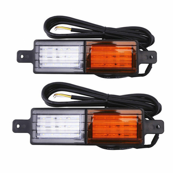 2pcs 30 LED Bullbar Indicator Lights Front DRL Amber Park For Marker Lamp