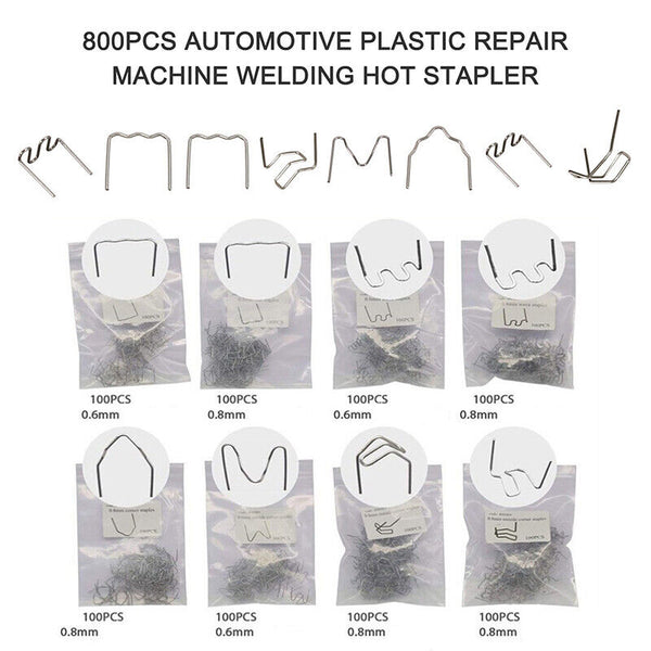 800PCS Hot Stapler Staples Repair Tools Kit For Plastic Welder Car Bumper NEW