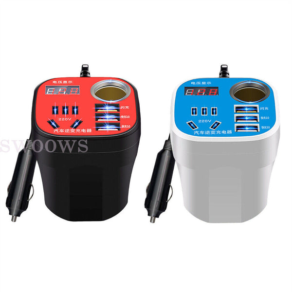 Car Mounted Cup Type Inverter-Converter QC Charger, Car Power Converter