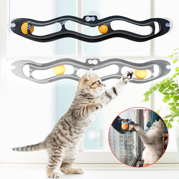 Interactive Track Ball Window Suction Cup Track Bal Funny Cat Toys Pet Toy NEW