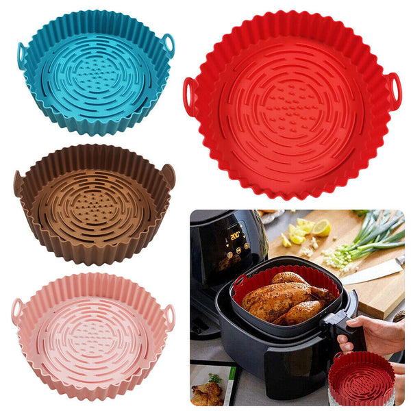 Non-Stick Air Fryer Silicone Pot Air Fryer Basket Liner Reusable Baking Tray Mat