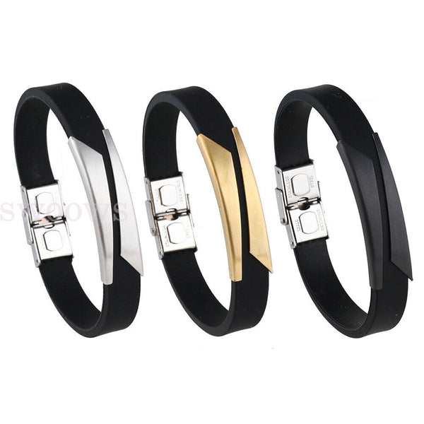 21cm Mens Leather Bracelet Bangle Bracelet Braided Wristband Buckle alloy