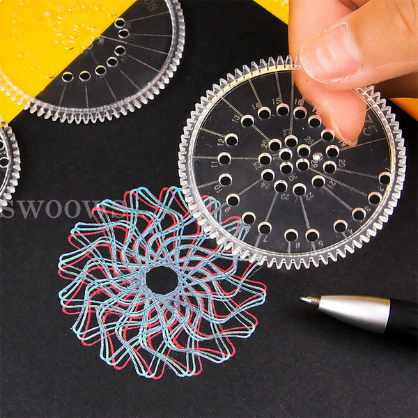 28Pcs Spirograph Geometric Ruler Drafting Tools Stationery Drawing Toys Set