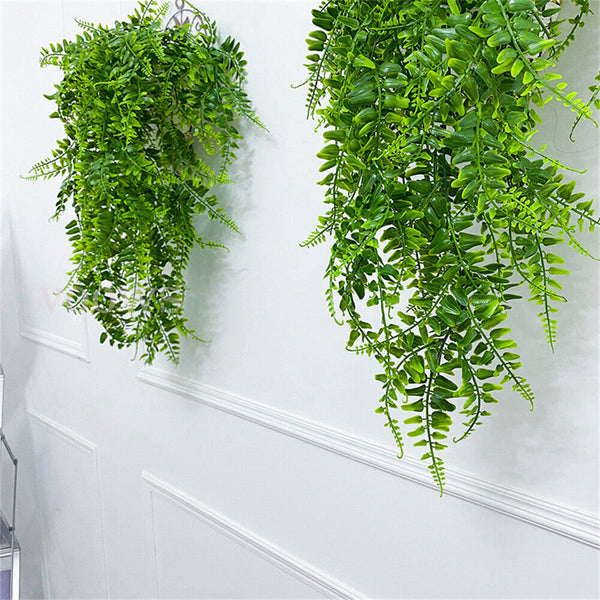 2/10x Artificial Hanging Plants Ivy Vine Faux Plastic Outdoor Fake Garden Decor