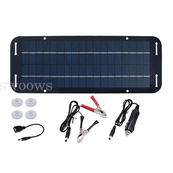 Trickle Charger Solar Panel Kit 12V Battery Charger Maintainer Boat RV Car