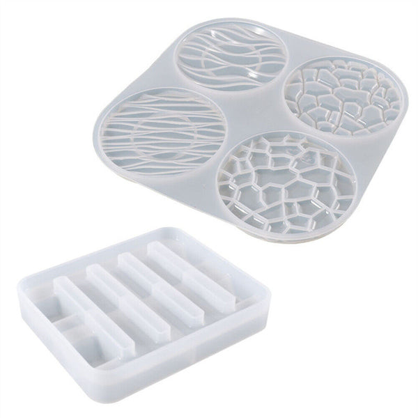 Coaster Cup Mat Mold Wave Diamond Pattern Silicone Mould for Epoxy Resin Casting