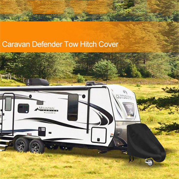 600D Heavyduty Caravan Drawbar Tow Hitch Cover Camper Trailer Black With Buckle