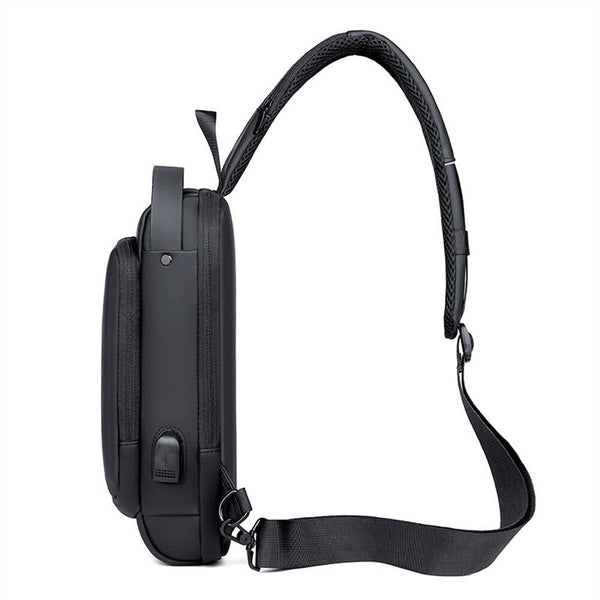 Men's Sling Crossbody Bag Anti-theft Chest Shoulder Messenger Backpack USB Port