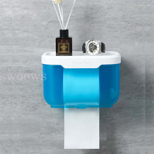 Toilet Paper Holder Waterproof Wall Mount Roll Paper Dispenser Tissue Box Shelf