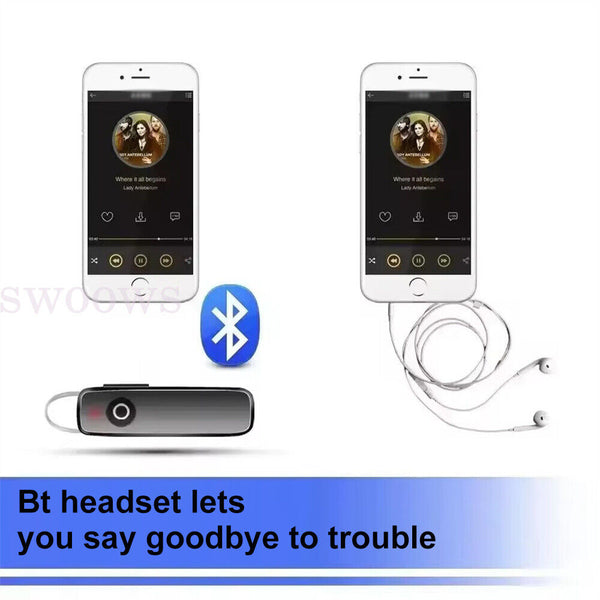 Bluetooth Earphone Handsfree Mic Wireless Headset Headphone Earpiece Earbud