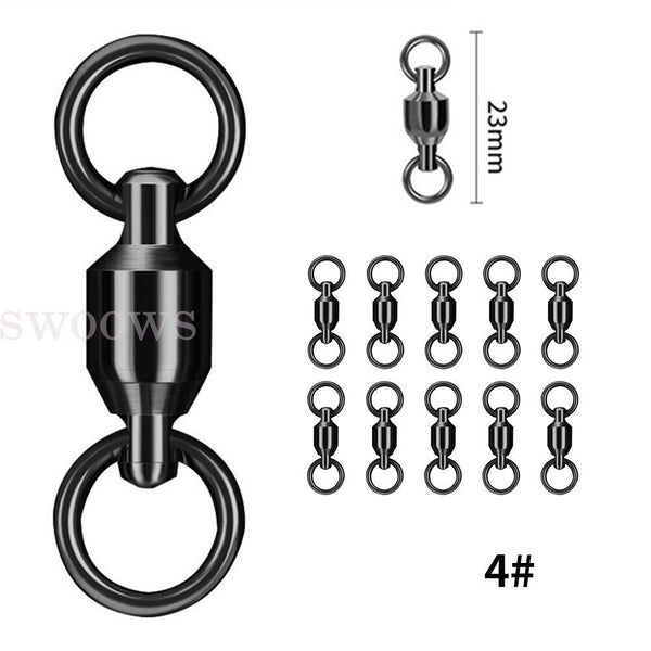 Ball Bearing Swivels Stainless Steel Solid Welded Rings Fishing Tackle