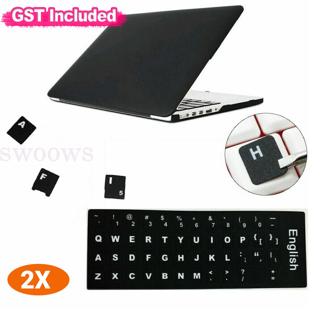 2pcs English US Keyboard Keypad Sticker Letters Desktop Laptop PC Cover Skin