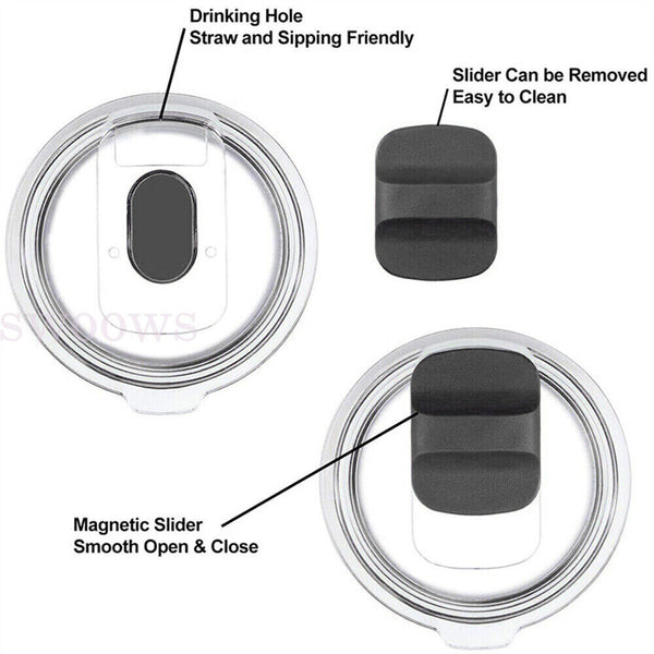 1/2pc Replacement Magslider Slider Mug 20/30oz Tumbler Lid For Rambler Yeti