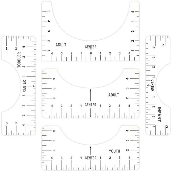 5PCS T-Shirt Alignment Ruler Craft Ruler With Guide For Drawing Template Tool AU