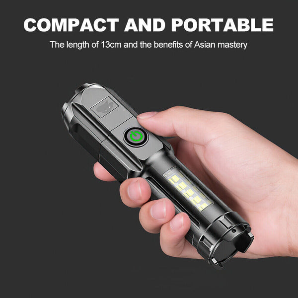 NEW USB Rechargeable LED Tactical Flashlight Super Bright Torch Zoomable