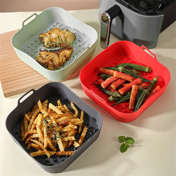 Square Air Fryer Mat Silicone Pot Baking Tray Liner Reusable Oven Accessories AU